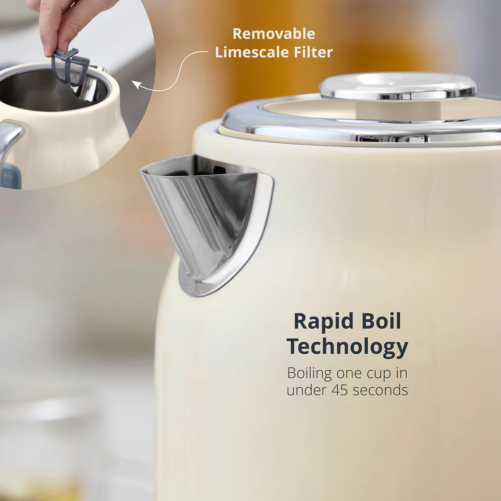 Swan Retro Revive Cream Jug Kettle | 1.7L, Illuminated Power Switch - Image 3