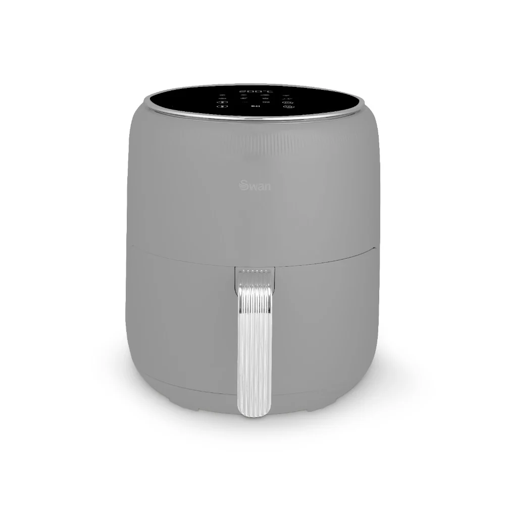 Swan Retro Touch-Control Air Fryer | 4.5L, Grey, Pull-Out Basket