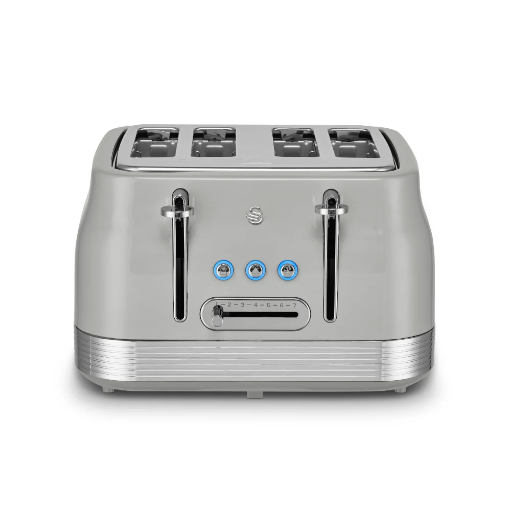 Swan RetroRevive 4 Slice Toaster Grey | Dual Controls, Variable Browning 1–7
