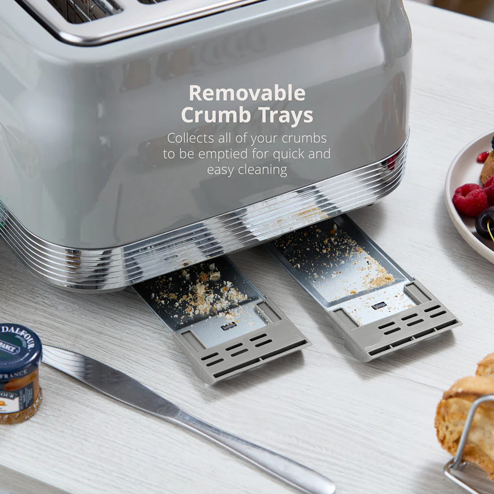 Swan RetroRevive 4 Slice Toaster Grey | Dual Controls, Variable Browning 1–7 - Image 5