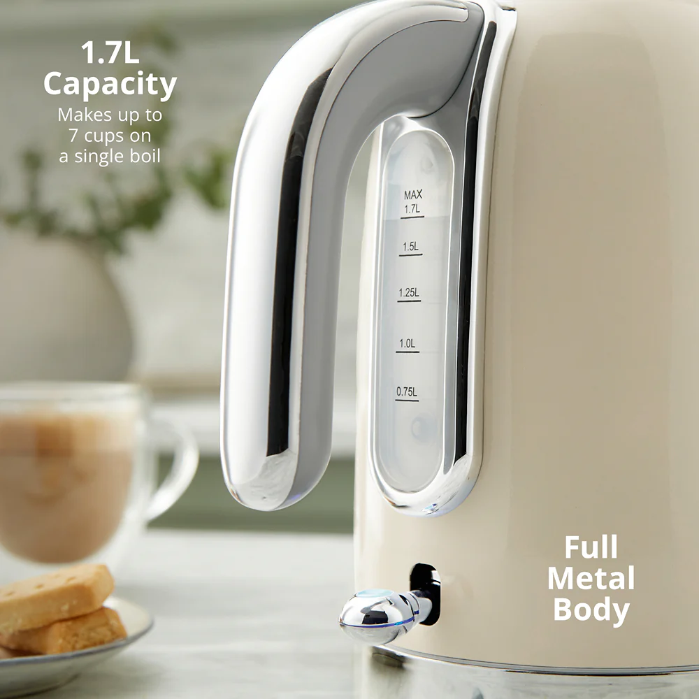 Swan Solace Cream Jug Kettle | 1.7L Stainless Steel, Chrome Accents - Image 4