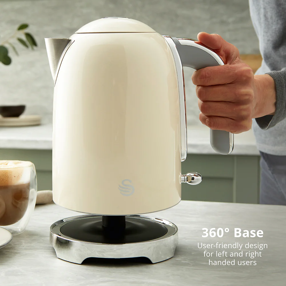 Swan Solace Cream Jug Kettle | 1.7L Stainless Steel, Chrome Accents - Image 8
