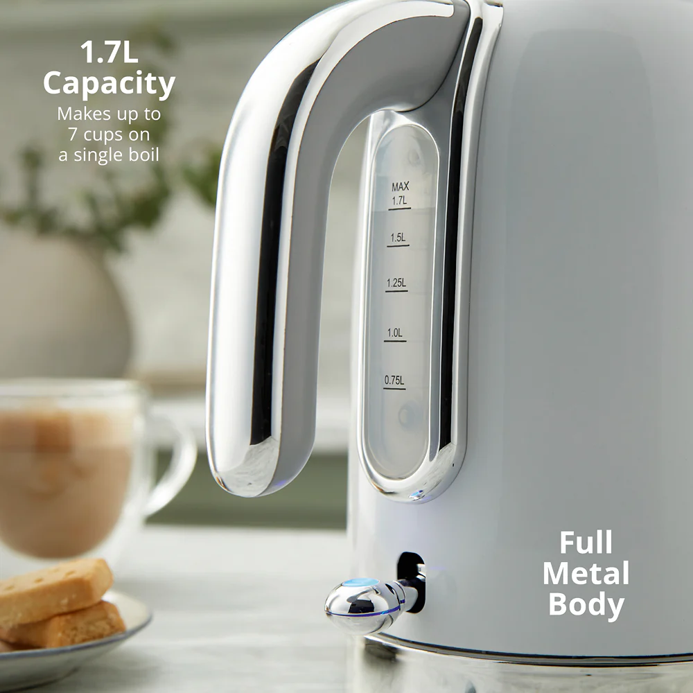 Swan Solace White Stainless Steel Jug Kettle | 1.7L, Water-Level Window - Image 4