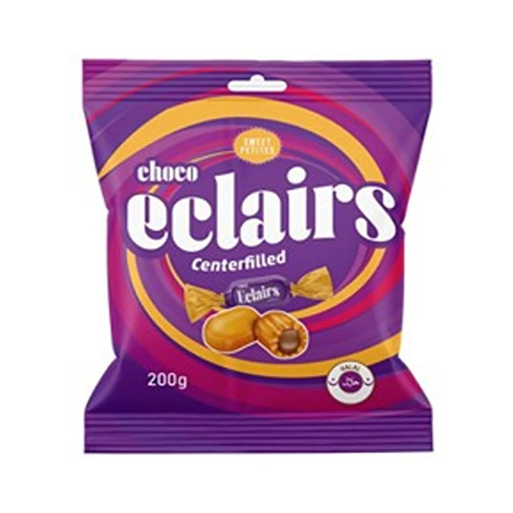 Sweet Petites Chocolate Eclairs Centre-Filled Sweets | 200g, Chocolate Centre