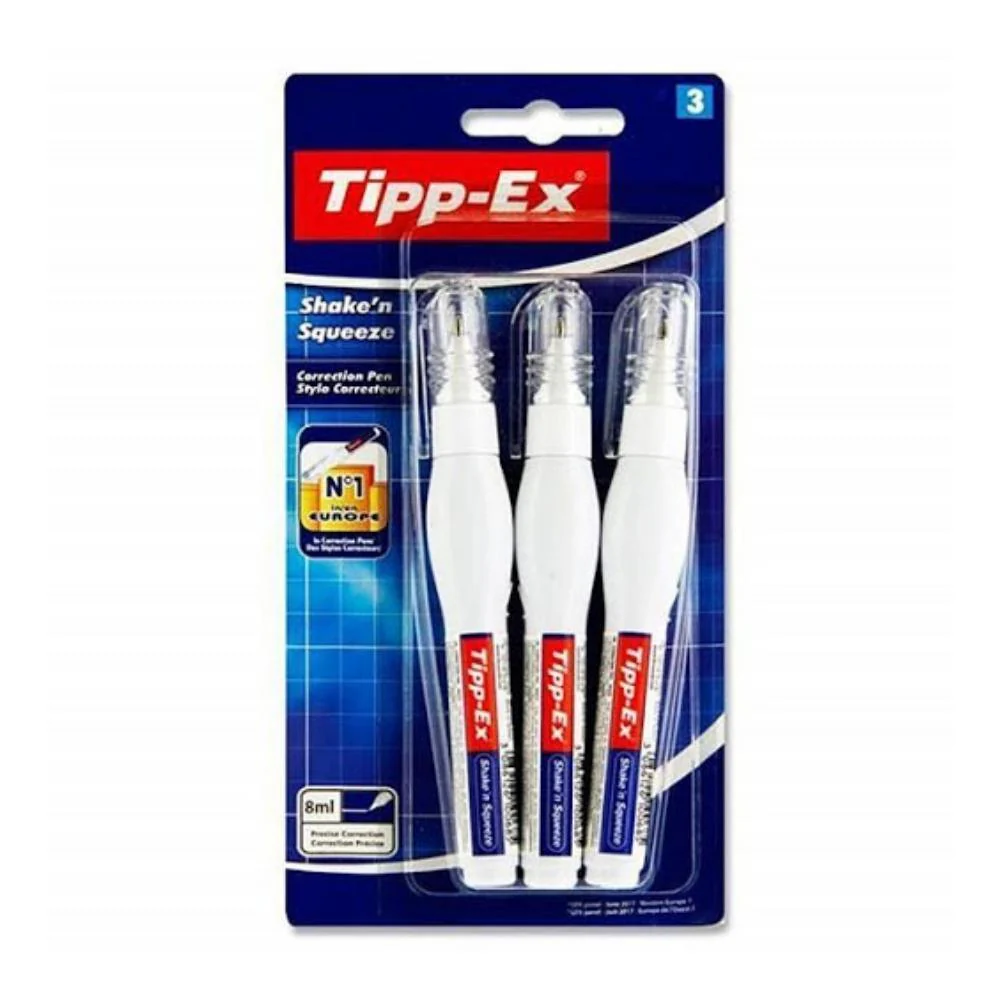 Tipp-Ex Shake'n Squeeze Correction Pen | Pack of 3 | 8 ml