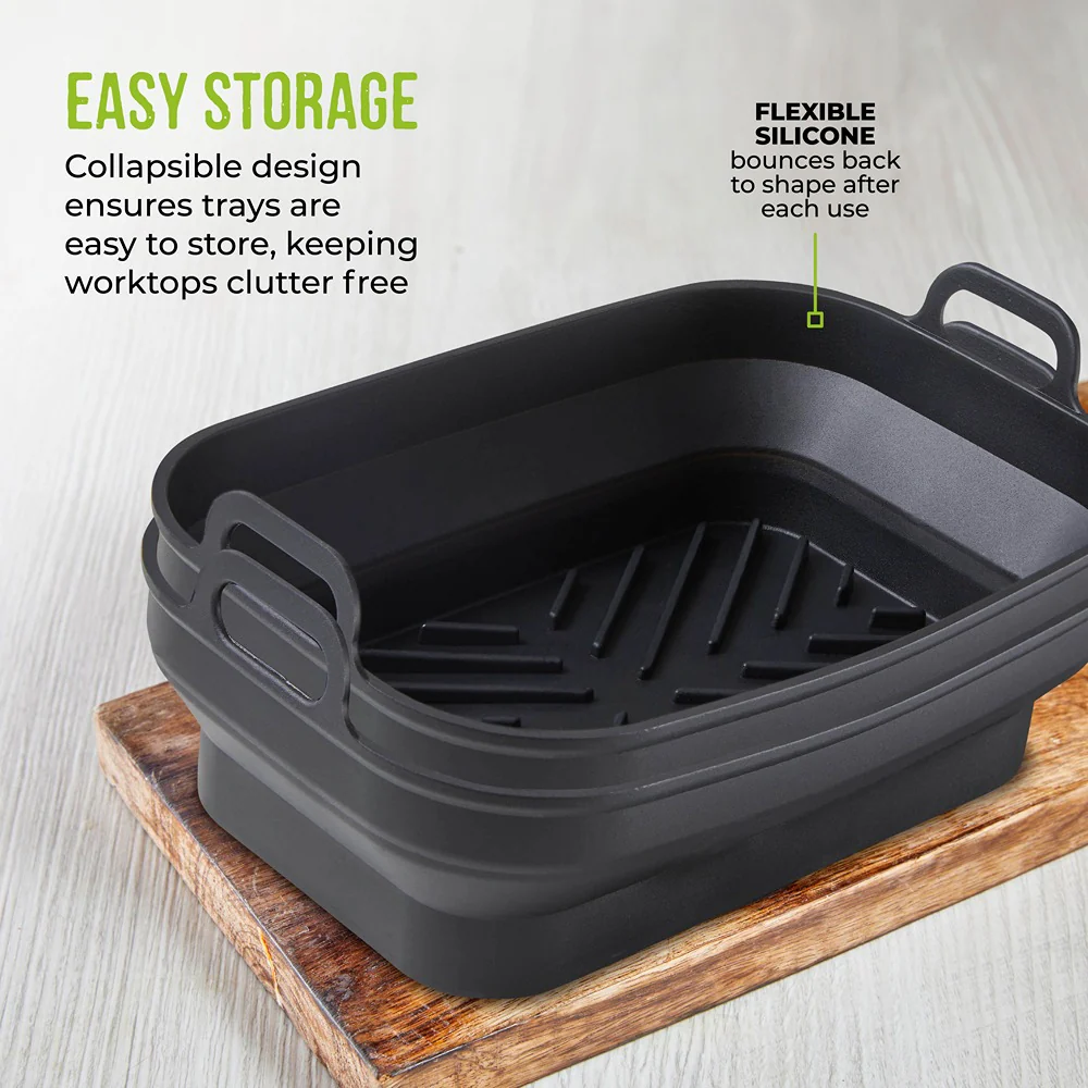 Tower Air Fryer Roasting Trays Pack of 2 | Matte Black, Ridged Base - Image 8