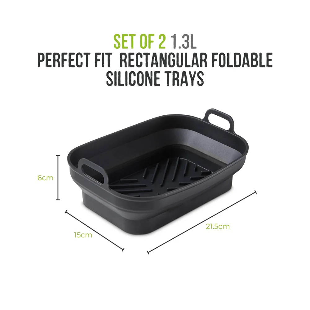 Tower Air Fryer Roasting Trays Pack of 2 | Matte Black, Ridged Base - Image 9
