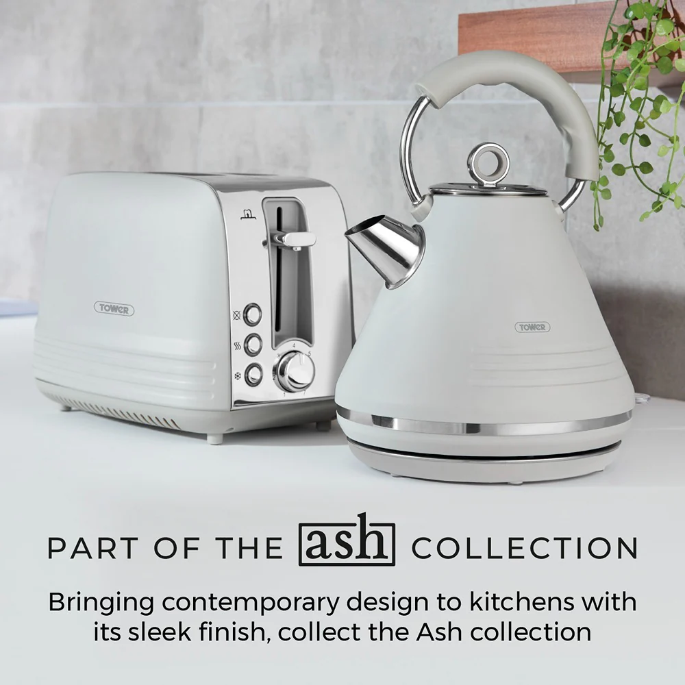 Tower Ash Grey 2-Slice Toaster | 7-Level Browning, Wide Slots - Image 8