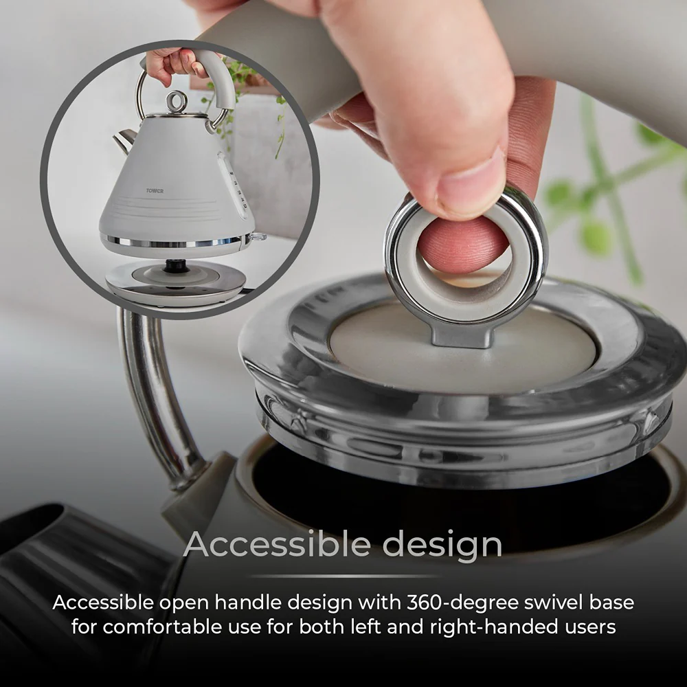 Tower Ash Grey Cone Kettle | Ergonomic Handle, Precision Spout - Image 7