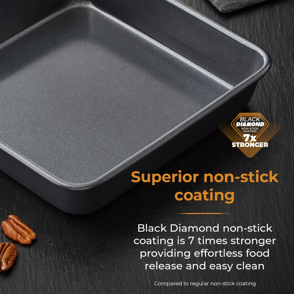 Tower Deep-Sided Square Non-Stick Baking Pan | Dark Finish, Rolled Rim - Image 3