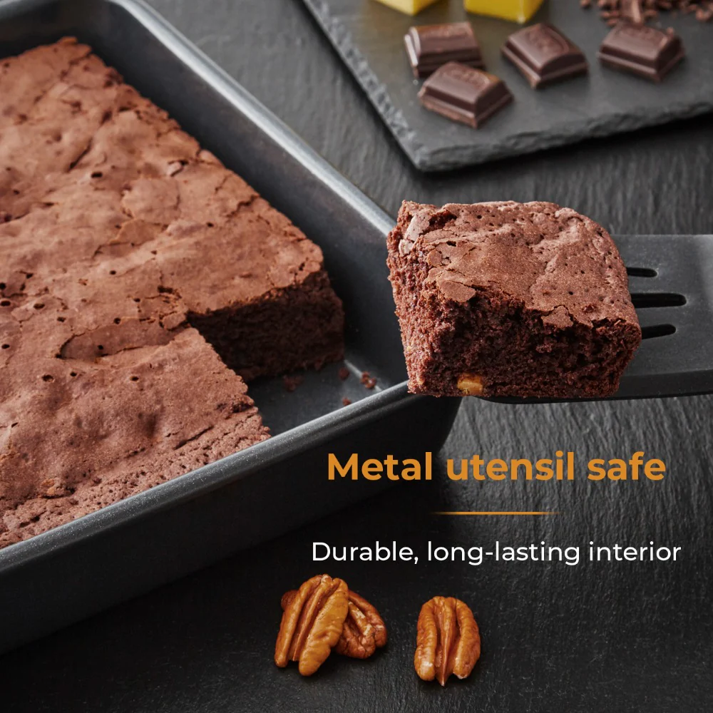 Tower Deep-Sided Square Non-Stick Baking Pan | Dark Finish, Rolled Rim - Image 5
