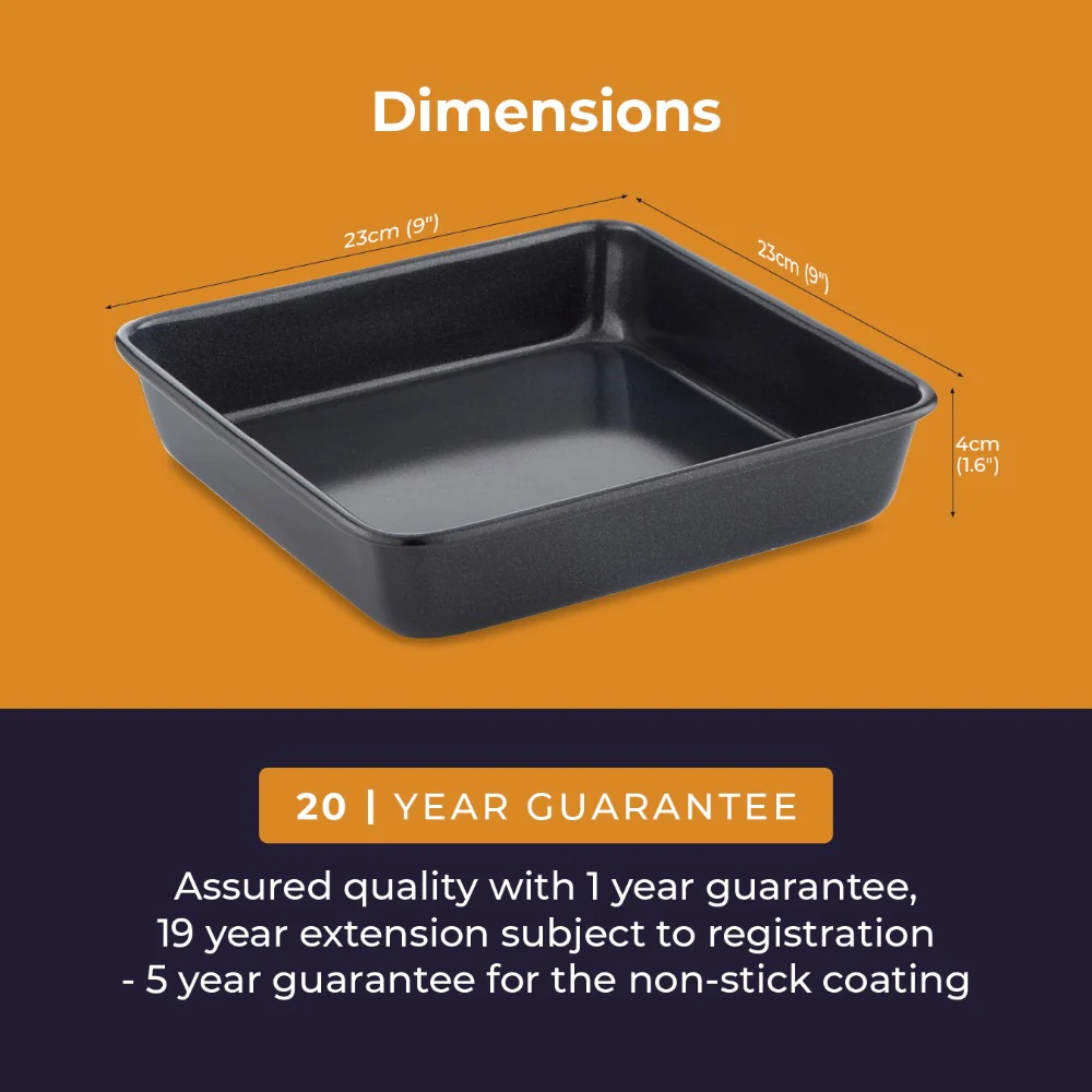 Tower Deep-Sided Square Non-Stick Baking Pan | Dark Finish, Rolled Rim - Image 8