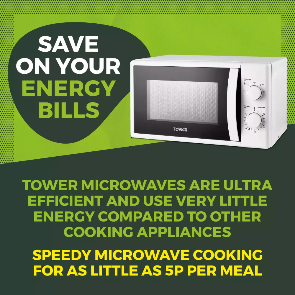 Tower Manual Microwave | 700W, 35-Minute Timer, White - Image 3