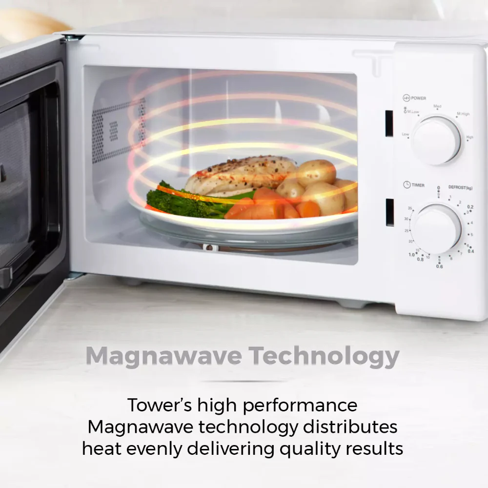 Tower Manual Microwave | 700W, 35-Minute Timer, White - Image 7
