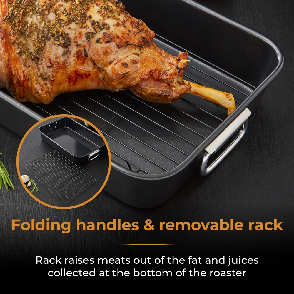 Tower Non-Stick Roasting Tray Roaster | Removable Raised Rack - Image 5