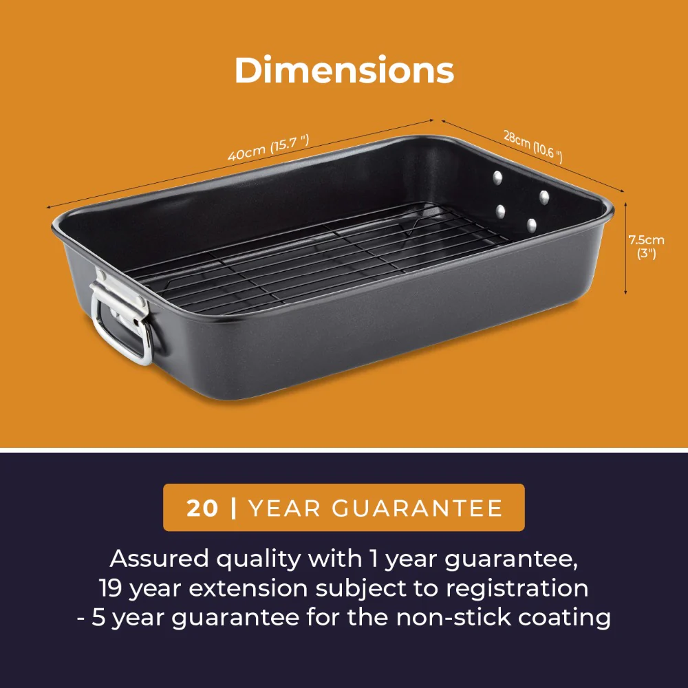 Tower Non-Stick Roasting Tray Roaster | Removable Raised Rack - Image 8