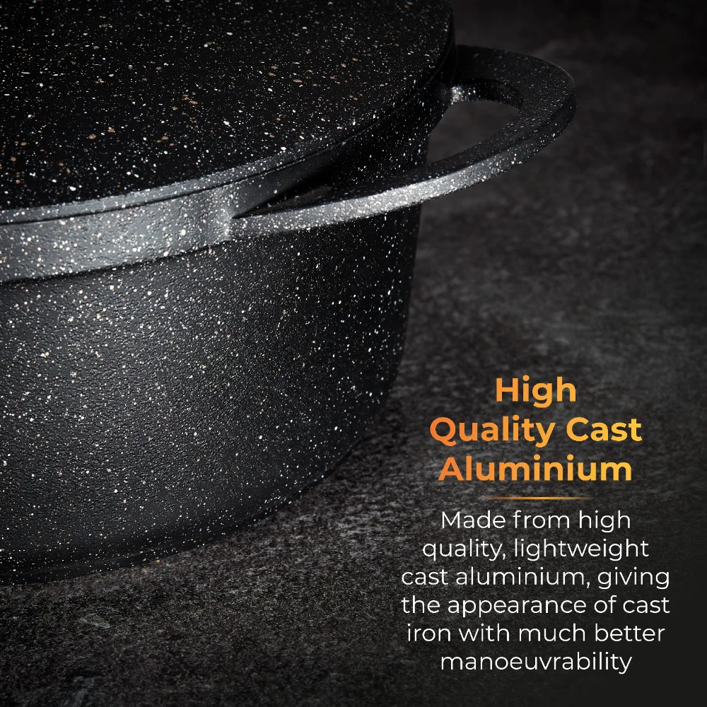 Tower Precision Casserole Pot with Lid | 28cm, Speckled Stone-Look - Image 6