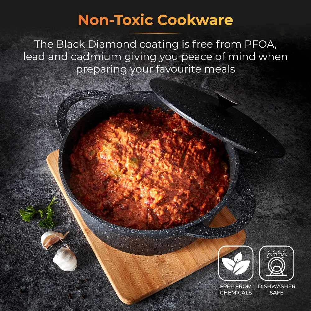 Tower Precision Casserole Pot with Lid | 28cm, Speckled Stone-Look - Image 7
