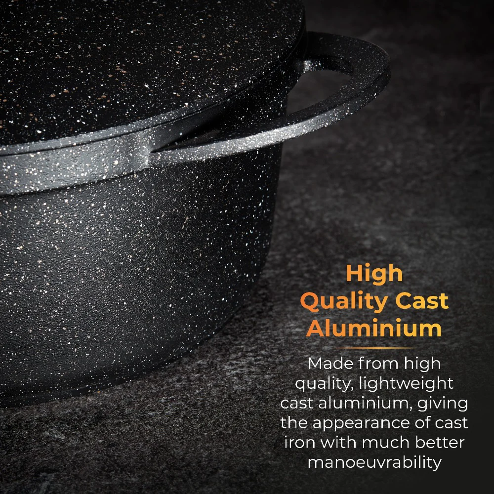 Tower Precision Speckled Stone-Look Casserole Pot with Lid | 24cm - Image 4