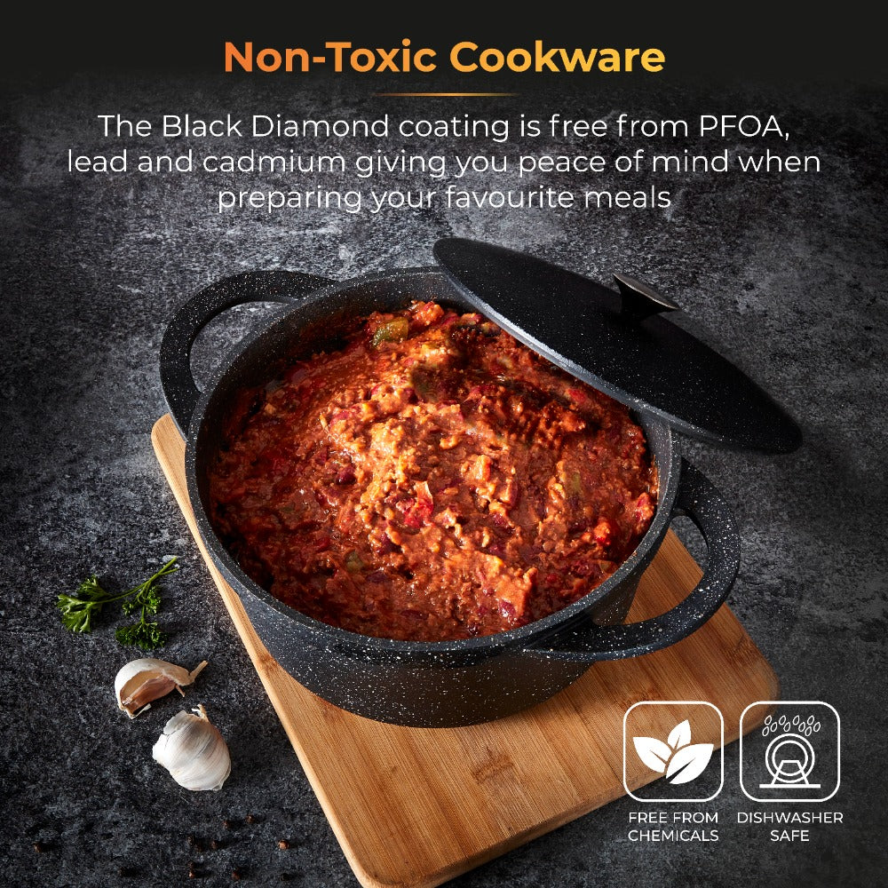 Tower Precision Speckled Stone-Look Casserole Pot with Lid | 24cm - Image 5
