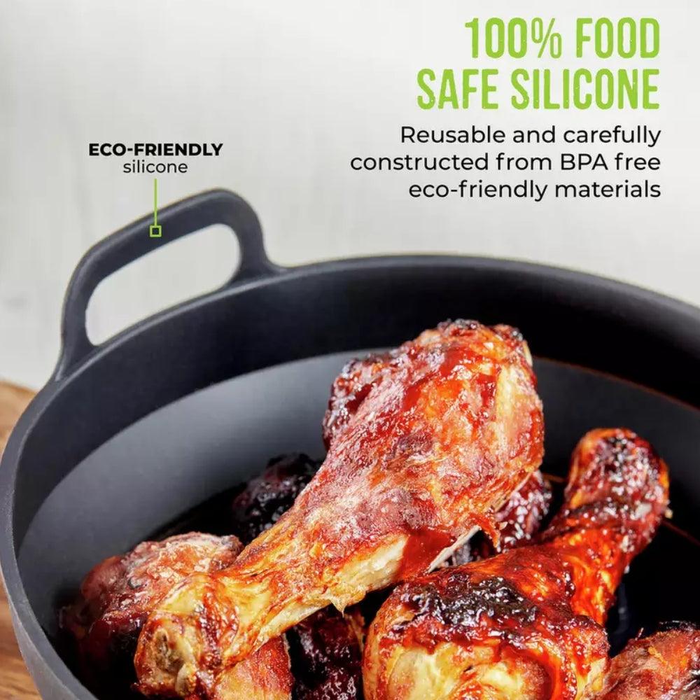 Tower Round Foldable Silicone Air Fryer Trays | 1.2L | Pack of 2 - Image 4