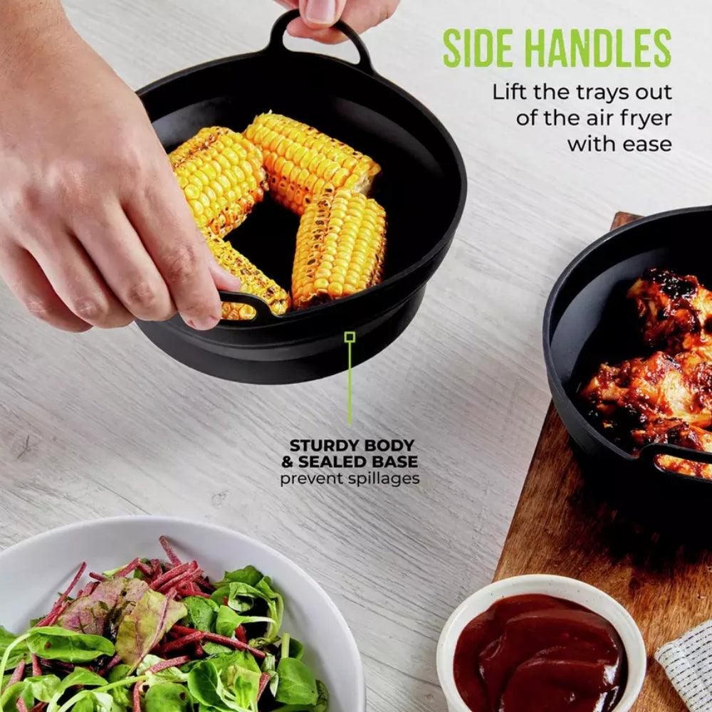 Tower Round Foldable Silicone Air Fryer Trays | 1.2L | Pack of 2 - Image 5