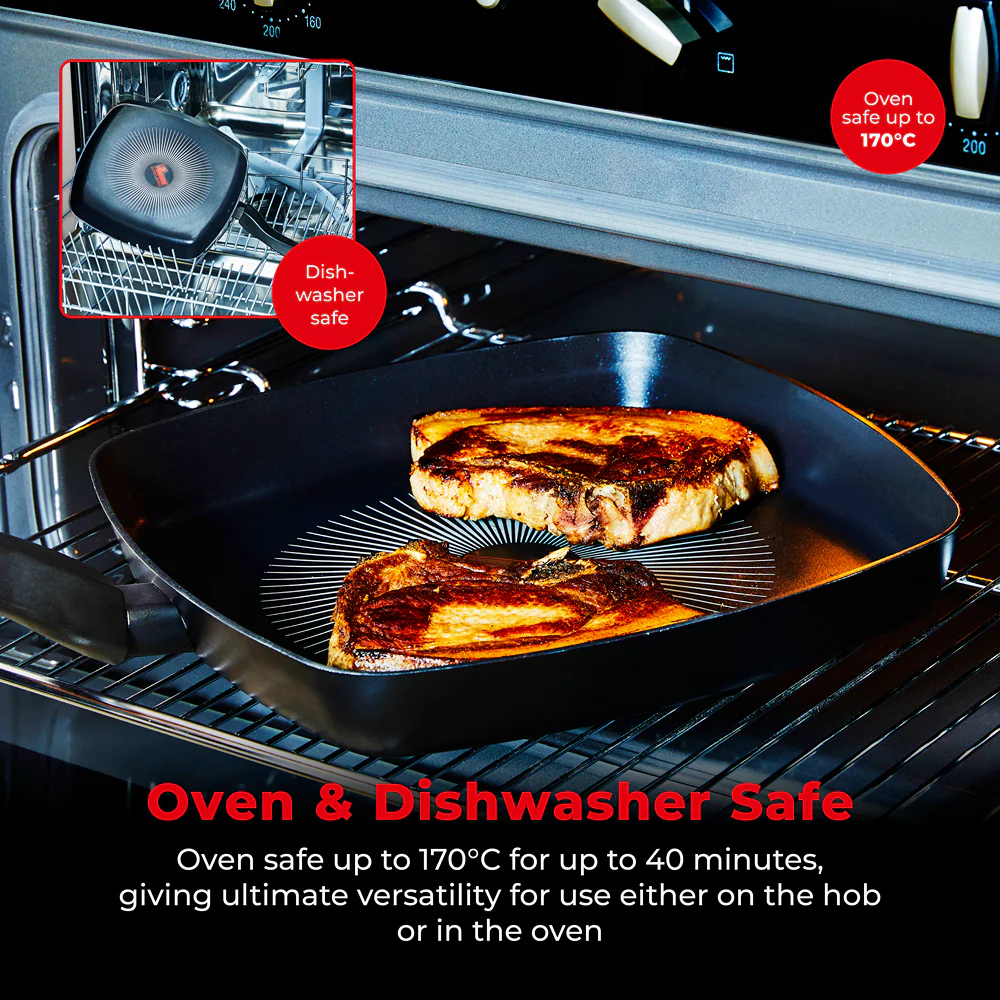 Tower Smart Start 26cm Square Grill Pan | Deep Sides, Heat Indicator - Image 8