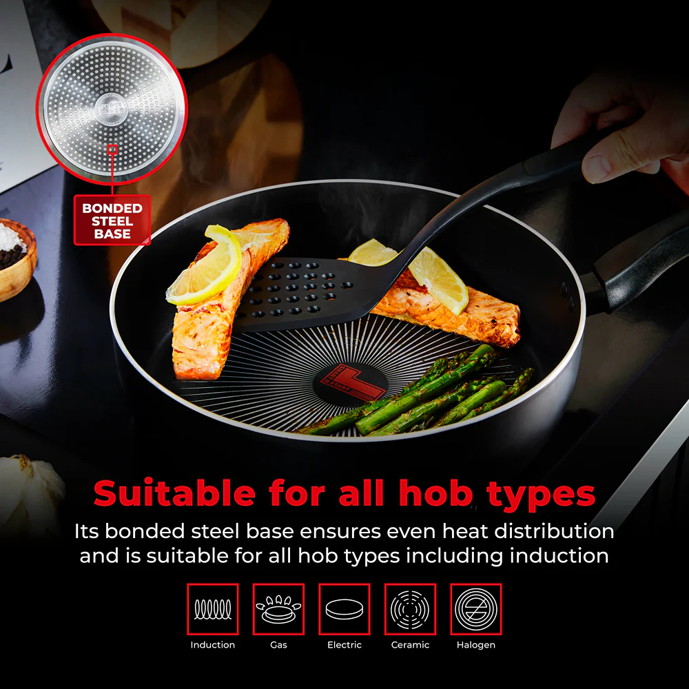 Tower Smart Start 28cm Multi-Pan Frying Pan | Heat Indicator, Glass Lid - Image 6