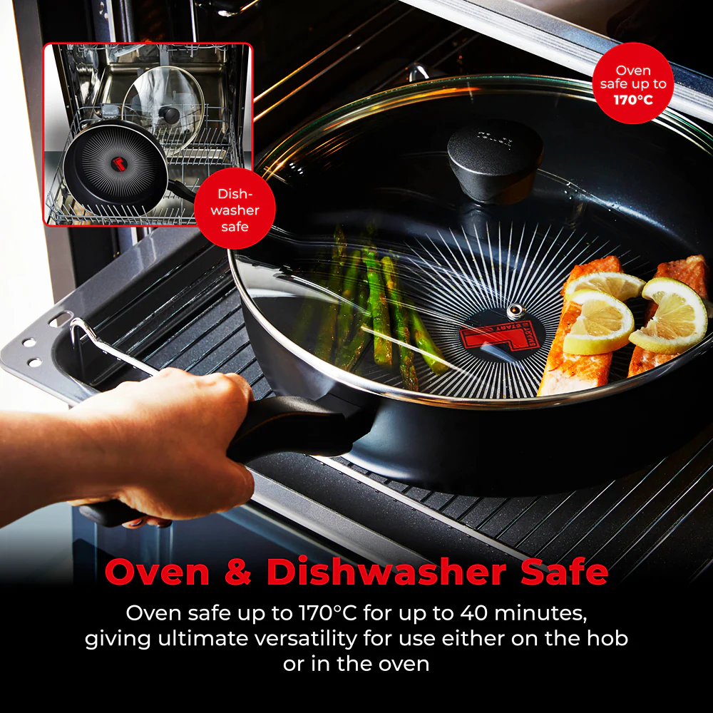 Tower Smart Start 28cm Multi-Pan Frying Pan | Heat Indicator, Glass Lid - Image 8