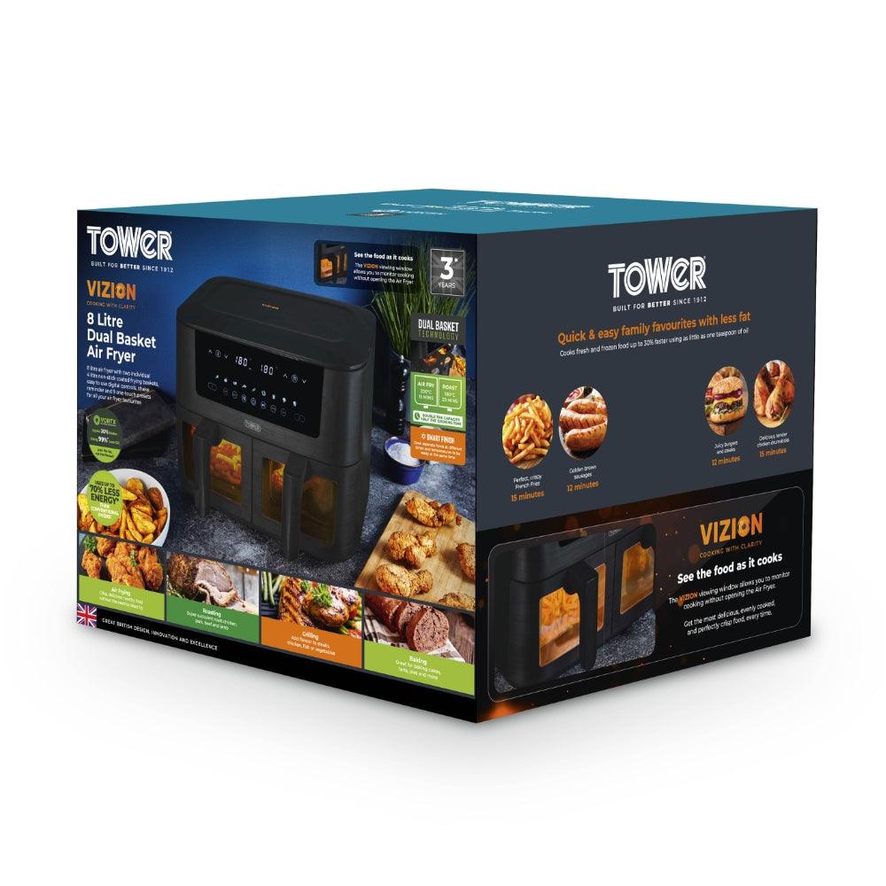 Tower Vortx 8L Dual Basket Digital Air Fryer with Vizion Viewing Windows - Image 12
