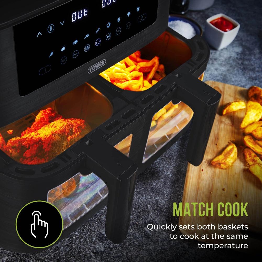 Tower Vortx 8L Dual Basket Digital Air Fryer with Vizion Viewing Windows - Image 7