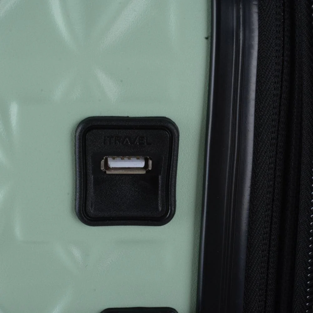 Travel Select Ashington Quiet Green Cabin Luggage 22in | USB Charger Port & Combination Lock - Image 6