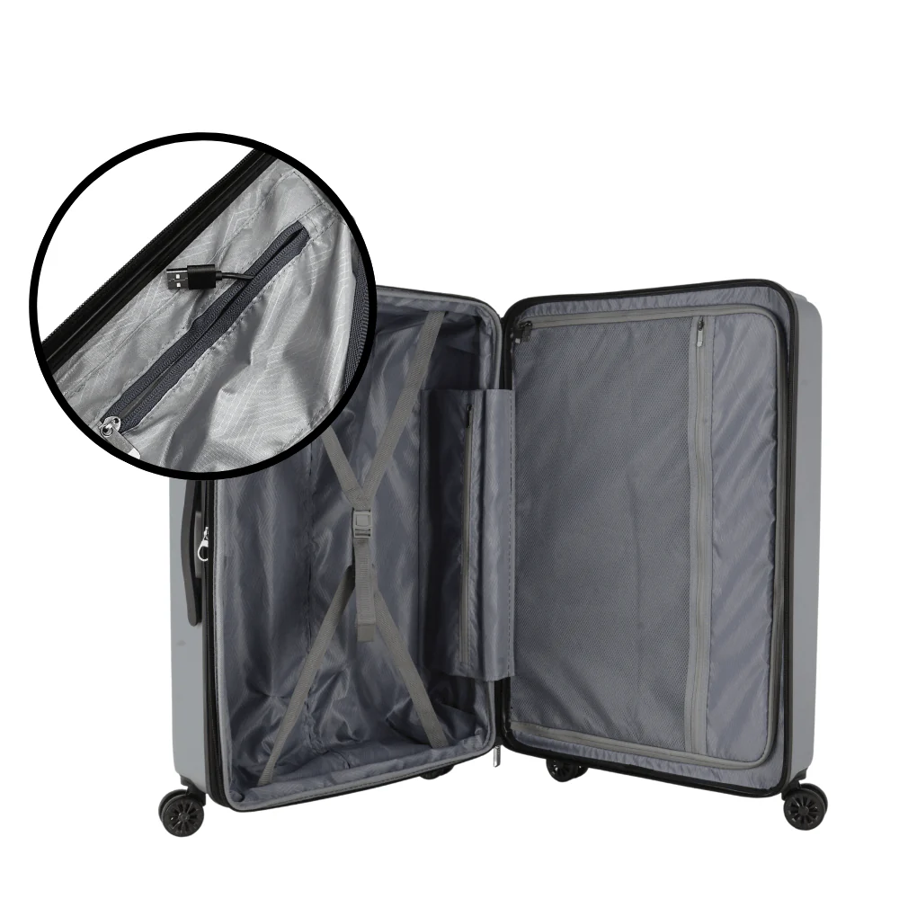 Travel Select Naples Charcoal Cabin Luggage 22in | USB Charger Port & Combination Lock - Image 2