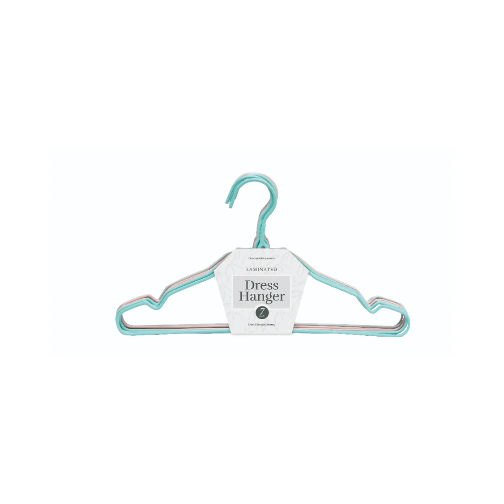 UBL 3-Colour Wire Dress Hangers | Mixed Colours, Pack of Seven