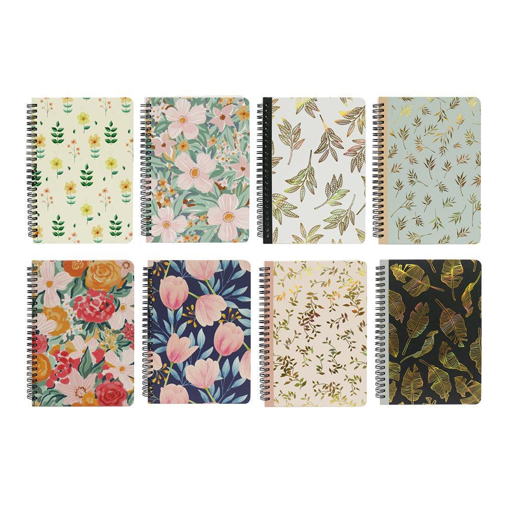 A6 Spiral Floral Notebook | 8 Assorted