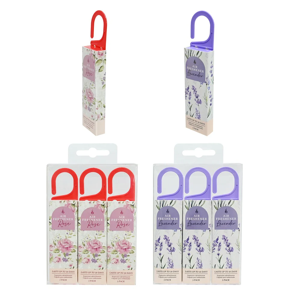 UBL Air Freshener Hanger | Pack of Three, Two Assorted Scents