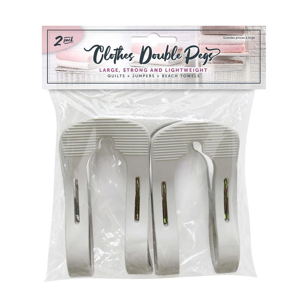 Double Clip Clothes Pegs | Pack of 2