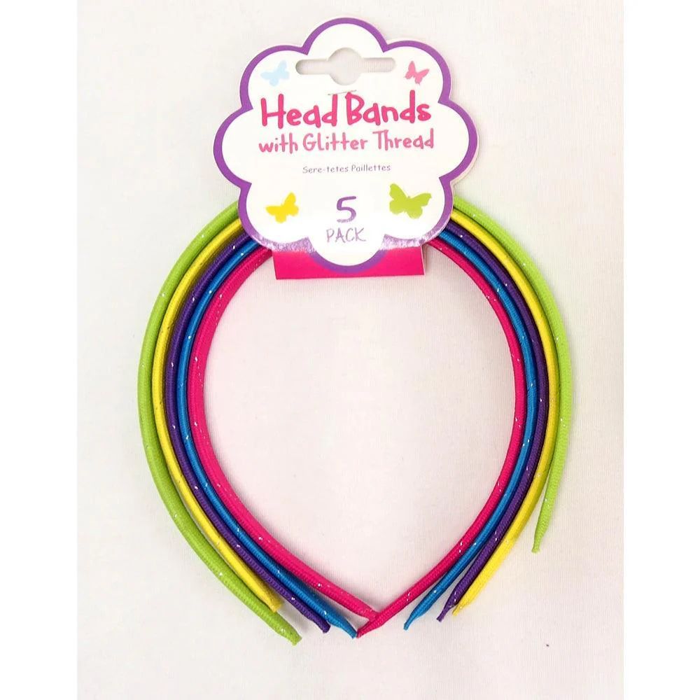 Hair Band With Glitter Thread | Pack of 5 - Image 2