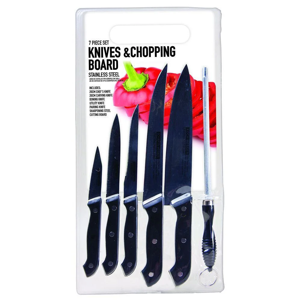 Knife & Chopping Board Set | 7 Pieces