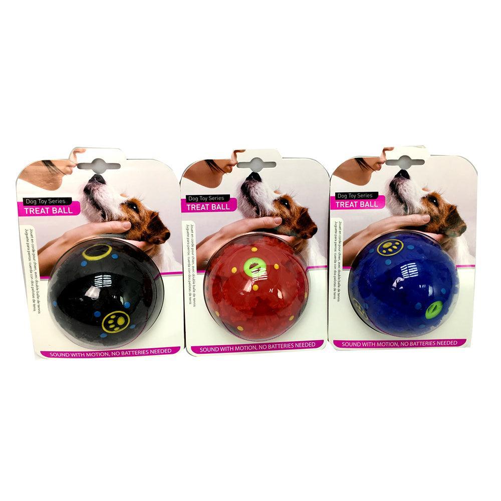 Pet Dog Treat Ball | Interactive & Durable | 3 Assorted Colours