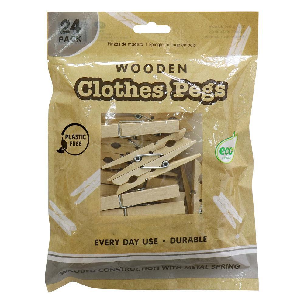 Wooden Clothes Pegs | Pack of 24
