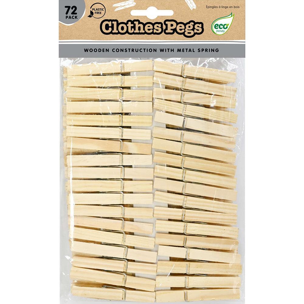 Wooden Clothes Pegs | Pack of 72
