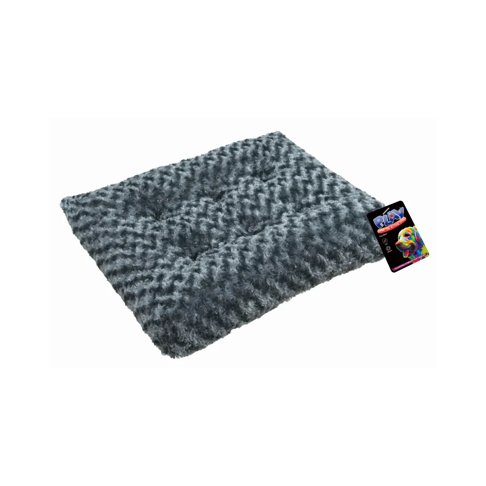 Ultra-Soft Plush Dog Bed | Grey, 60 x 45 x 8cm, Rectangular