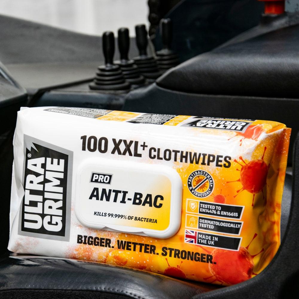 Ultragrime Extra-Large Antibacterial Clothwipes | XXL Pro Antibac Pack of 100 - Image 4
