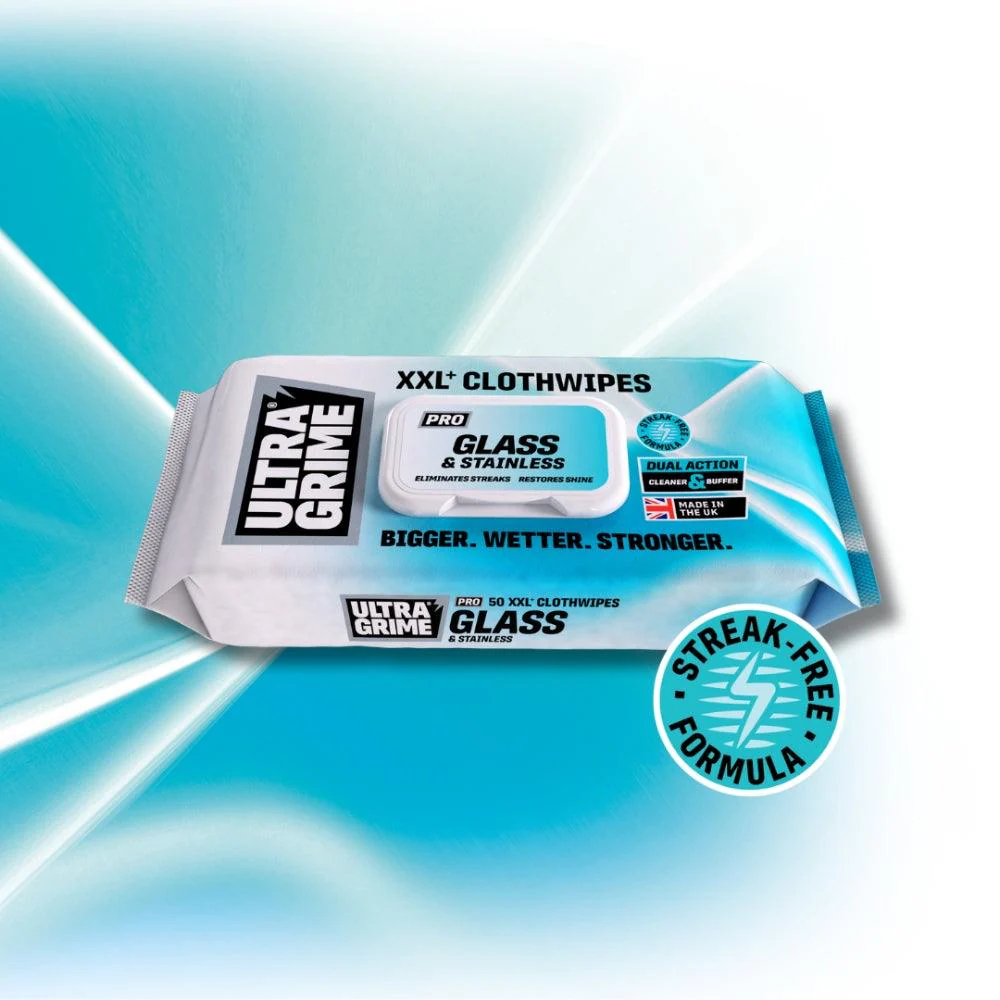 Ultragrime Pro XXL Clothwipes for Glass and Stainless Steel | Pack of  50 - Image 4