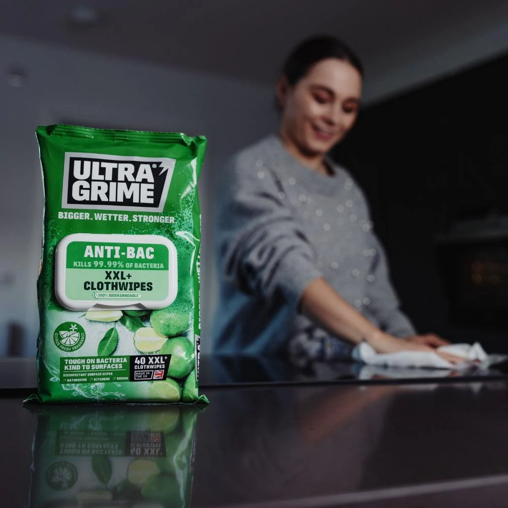 Ultragrime XXL+ Antibacterial Clothwipes | 100% Biodegradable | Pack of 40 - Image 4