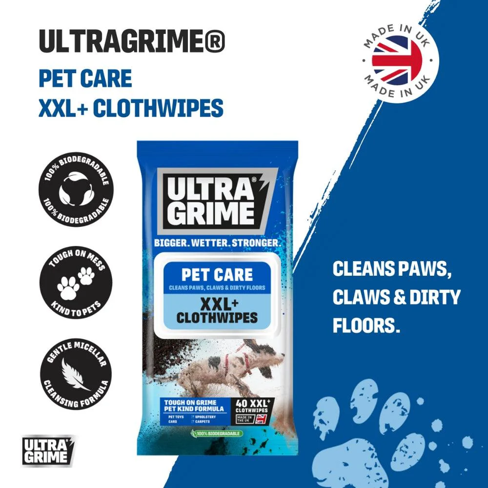 Ultragrime XXL+ Eco-Friendly Pet Care Clothwipes | Pack of 40 - Image 2