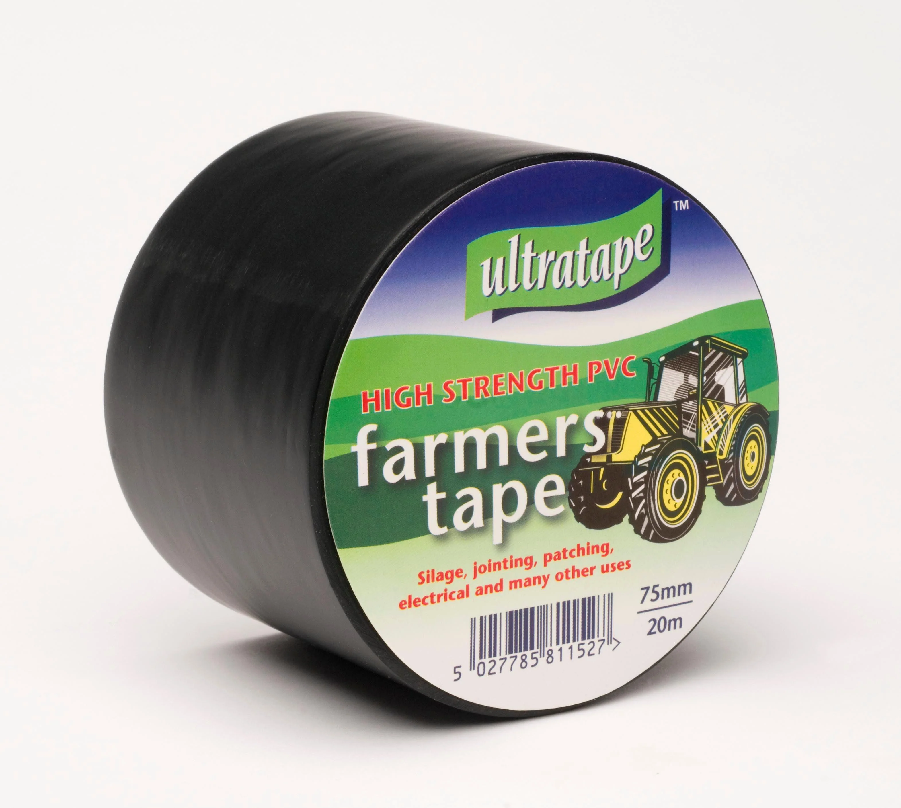Ultratape Black Farmers PVC Tape | 75mm x 20mtr