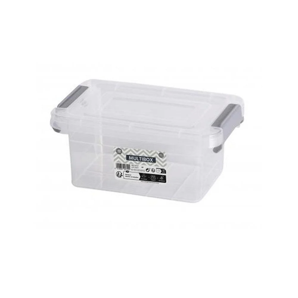 Urban Living Clear Plastic Smartbox with Clip | 1L