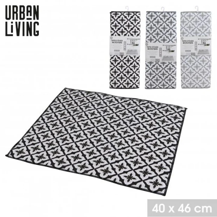 Urban Living High-Absorbency Microfiber Dish Drying Mat | 40 x 46 cm | Available in Black, Grey, and Light Grey